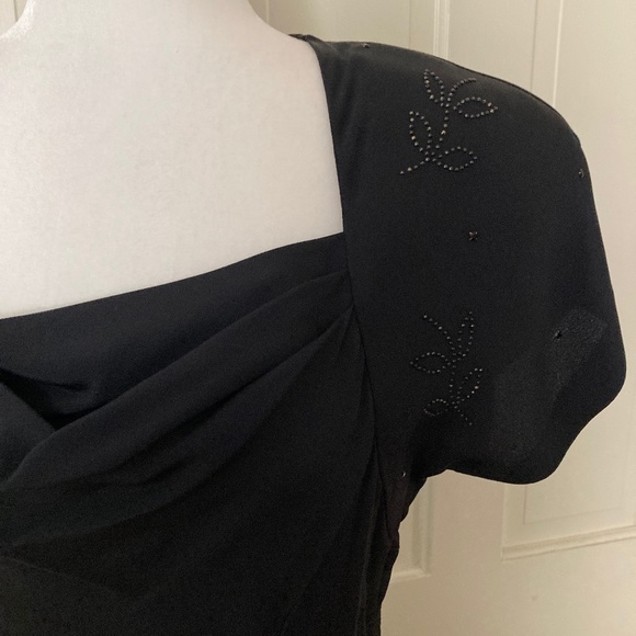 Vintage 1980's Flared Dress w Embellishments - Picture 5 of 15